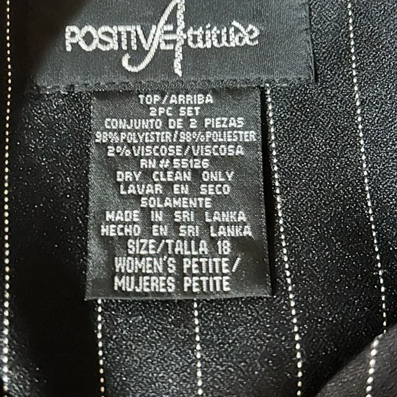 Vintage Positive Attitude Pinstriped Plus Size‎ Polyester Skirt Suit - Picture 10 of 12